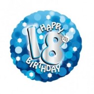 Blue Sparkle 18th Birthday Balloon